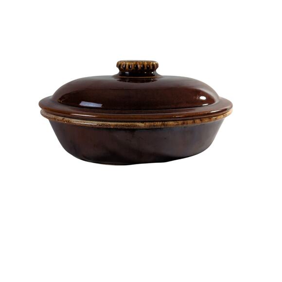 Vintage Hull Pottery Brown Drip Oval Covered Casserole with Lid 10" Oven Proof - Picture 9 of 10